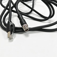 Kabel Jaringan Tahan Air M12 8Pin ke RJ45 untuk Kamera Visi Mesin Industri
