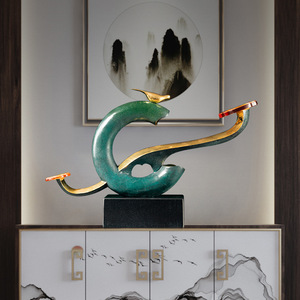 Adorno Ruyi de Cobre Colorido, Decoración Feng Shui para Sala de Estar, Pieza Única, Regalo, de Copper Art Workshop - Product Image 3