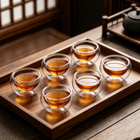 Ensemble de tasses à thé en verre à double paroi de style minimaliste élégant, tasses transparentes isolées thermiquement pour le thé, les boissons chaudes SUNPRO