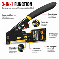 Pince à sertir multifonctionnelle portable en acier pour câbles réseau 6P 8P Cat5e Cat6 Cat7 RJ45, connecteurs modulaires électriques chromés