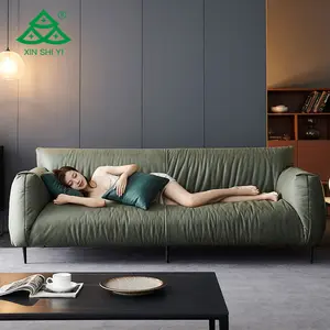 איטלקי עיצוב טכנולוגיה עור ספה מושב עם פלדה רגליים סלון ריהוט אריזה