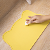 Tapis d'alimentation moderne en silicone imperméable pour animaux de compagnie, avec forme de tête de chat, pour chat et chien