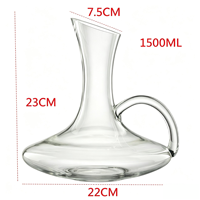 2026 JH En gros Carafe à vin personnalisable à bec incliné avec poignée pour fêtes et usage domestique, Distributeur de vin rouge en verre