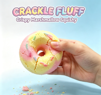 Jouet Squishy en Guimauve Effet Craquelé, Mignon et Coloré, en Forme de Donut, Sonore, Sensoriel, Anti-stress, pour Enfants, Coffret Cadeau