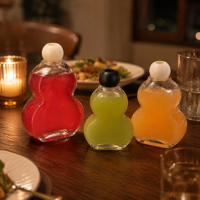 Bouteilles en verre transparentes de 250 ml, 375 ml et 500 ml, nouvelle conception, adaptées aux boissons, aux jus de fruits et aux vins de fruits