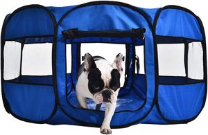 Parc de jeu portable moderne pour animaux de compagnie 2023, maille respirante de haute qualité, cadre robuste, cage pliable pour chiens, chiots et petits animaux - Product Image 2