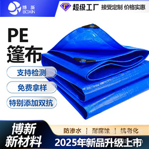 Boxin Pe Tarpaulin Double Blue Thickened Waterproof Car Cover Factory Direct Sales - Product Image 4