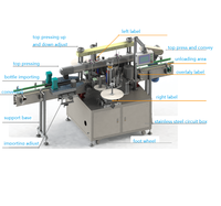 Machine d'étiquetage automatique double face APM-L400 pour bouteilles carrées, machine d'étiquetage automatique à deux côtés, machine d'étiquetage automatique