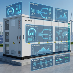 Conteneur de stockage d'énergie intégré avec modules de batterie, PCS, BMS, refroidissement HVAC, suppression d'incendie et plateforme de contrôle à distance cloud - Product Image 3