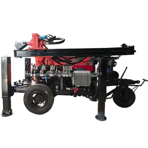 Cheap Price 200 Meters Depth Diesel Engine Wheel Portable Small Model Tricycle Water Well Drilling Rig