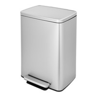 Poubelle à pédale ronde en acier inoxydable pour salle de bain cuisine hôtel bureau-poubelle activée par le pied