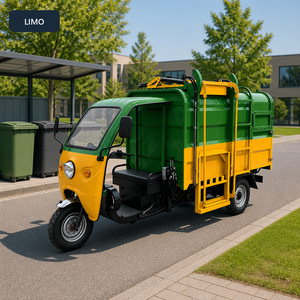 Triciclo Eléctrico de Saneamiento con Caja de Carga Lateral y Elevador de Contenedores para Recolección de Residuos en Aldeas y Propiedades Municipales - Product Image 5