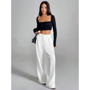 <span class=keywords><strong>Pantaloni</strong></span> <span class=keywords><strong>Palazzo</strong></span> <span class=keywords><strong>a</strong></span> Vita Alta con Pieghe e Gamba Larga, Stile Casual Trendy per Donne, Ideali per Viaggi e Vacanze - Product Image 5