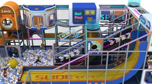 Aire <span class=keywords><strong>de</strong></span> jeux intérieure pour enfants, petit bureau <span class=keywords><strong>de</strong></span> vente, mezzanine, équipement <span class=keywords><strong>d</strong></span>'amusement, combinaison toboggan et installations <span class=keywords><strong>d</strong></span>'escalade - Product Image 5