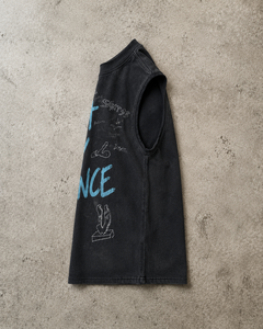 Custom Street Wear Custom Men's Dtg Printed Raw Hem Cut Edge tank <b>Top</b> <b>Distressed</b> Graphic Sleeveless T-shirt for Men - Product Image 3