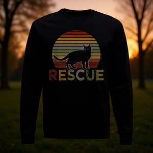 Camiseta de manga larga Vintage Retro Sunset Cat Rescue - Product Image 3