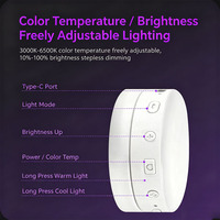 Miroir de maquillage LED magnétique pliable avec lumière RGB pour selfie, lumière d'appoint rechargeable portable pour téléphone, idéal pour le streaming en direct et les vlogs