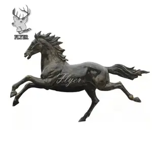 Décoration de jardin grandeur nature statue de cheval en fibre de verre à vendre
