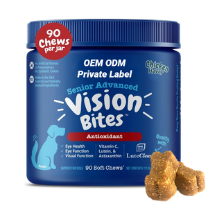Suppléments GMP <span class=keywords><strong>pour</strong></span> la vision des chiens avec <span class=keywords><strong>de</strong></span> l'<span class=keywords><strong>huile</strong></span> <span class=keywords><strong>de</strong></span> <span class=keywords><strong>foie</strong></span> <span class=keywords><strong>de</strong></span> <span class=keywords><strong>morue</strong></span>-Soins <span class=keywords><strong>de</strong></span> santé <span class=keywords><strong>pour</strong></span> animaux <span class=keywords><strong>de</strong></span> compagnie et soutien des yeux à mâcher <span class=keywords><strong>pour</strong></span> chiens-Fournisseur en vrac OEM <span class=keywords><strong>de</strong></span> marque privée - Product Image 1