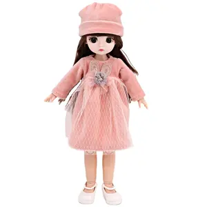 12 इंच 35cm तैयार गुड़िया फैशन बच्चे Compaion गुड़िया दूर ले ले जाने के साथ गुड़िया खिलौने कपड़ा सेट