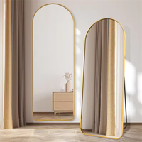 [2025 Nouveauté] Miroir sur pied arqué en alliage d'aluminium, miroir mural vertical moderne et simple pour se vêtir