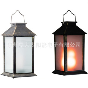 Lanterne solaire à LED avec effet de flamme, décoration de jardin suspendue, garantie de 2 ans - Product Image 1