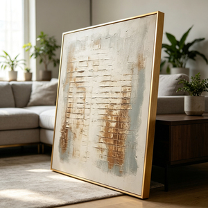 Pintura al Óleo Abstracta Wabi Sabi de Pico Nevado, Pintada a Mano con Textura Impasto, Arte Moderno para Pared del Hogar - Product Image 1