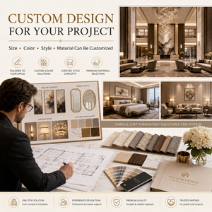 Hotel Interior Decoration Soft Furnishing Package Custom <strong>Wall</strong> Art Oil Painting <strong>Mirror</strong> Lighting Decor <strong>Set</strong> for Lobby Room Corridor - Product Image 5