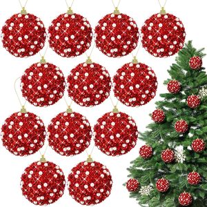 Navidad <b>Glitter</b> Hanging Christmas Foam <b>Ball</b> Foam Christmas Tree Baubles 8CM Christmas <b>Ball</b> Ornaments Bulk - Product Image 1