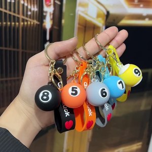 PVC moda creativo <span class=keywords><strong>billar</strong></span> recuerdo piscina <span class=keywords><strong>bola</strong></span> diseño llavero surtido número promoción regalo - Product Image 2