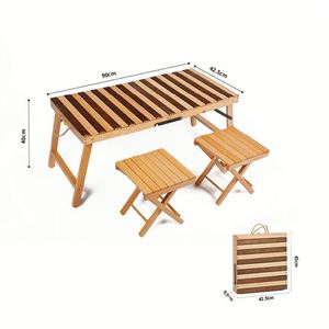 Customized Camping Table Wooden Tourist Folding Table Portable Outdoor Picnic Barbecue Simple Camping Table - Product Image 3
