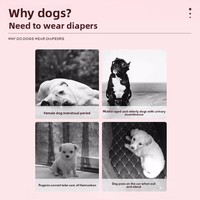 Hunde-Windeln & -Höschen für Weibchen & Rüden - Blaues Pinguin-Design Hygieneeinlagen