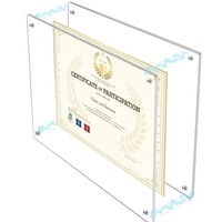 Cadre photo en acrylique sans perçage Cadres photo sans cadre muraux Cadres de certificat magnétique transparent auto-adhésif Cadres de diplôme
