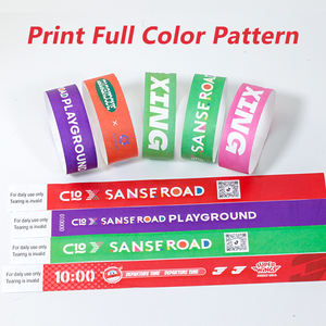 Personalizable Fiesta Tema Logo Código QR Sitio web Fiesta de noche Pulsera Tyvek Papel Fiesta Admisión Boleto Pulsera - Product Image 3