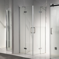 Cabine de douche en verre trempé sans cadre pliable avec garantie de 5 ans pour un usage en appartement, design luxueux