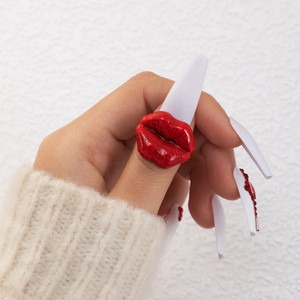 Anillo de Labios Rojo Vintage Sexy para Mujer, Anillos de Labios Modernos, Joyería, Accesorios para Fiestas, Regalos - Product Image 4