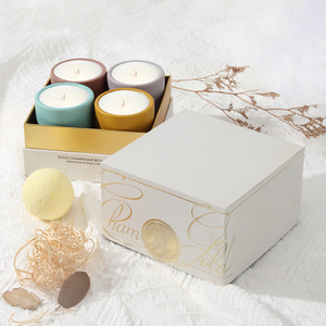 Meilleures ventes Boîte de fabrication de bougies blanches avec côtés dorés Attrait visuel amélioré Gaufrage Revêtement UV Stratification mate brillante/brillante - Product Image 4
