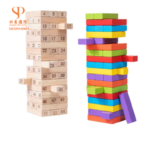 Produits de dropshipping 2026 – Service de sourcing en Chine pour ensemble de blocs en bois de 54 pièces sur mesure en gros - Product Image 1