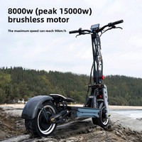 Trottinette électrique pliable Hezzo TZ-F9 60V 8000W à double moteur, vitesse maximale 90 MPH, tout-terrain, pneus de 12 pouces, batterie 40Ah, NFC, pour adultes