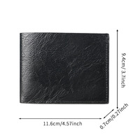 Dompet Pria PU Retro Kapasitas Besar Model Terbaru 2025, Banyak Slot Kartu, Kasual, Buka-Tutup, Dompet Koin Pendek, Bahan Poliester Tahan Air