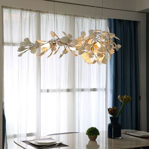 Lustre créatif en forme de feuille de fleur blanche fantaisie, décoration de mariage, salon, salle à manger, luminaire suspendu, vente chaude - Product Image 3