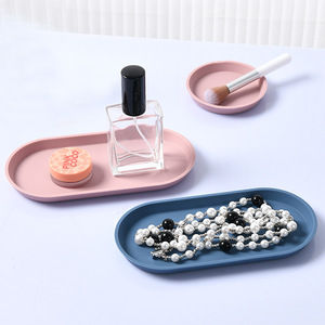 Silicone <b>Storage</b> Tray Oval Multifunctional For Bathroom Kitchen <b>Dressing</b> <b>Table</b> Cosmetics Keys Rings Neatening - Product Image 3