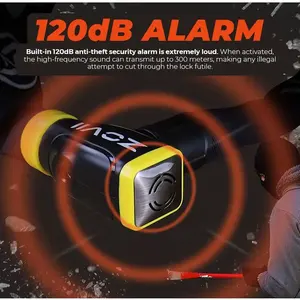 Cerradura inteligente sin llave con alarma de 120dB de alta calidad, cadena antirrobo de acero inoxidable, cerradura de seguridad para motocicletas - Product Image 5