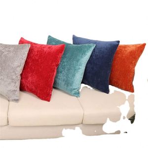 Solid Color Thickened Chenille Pillow Large Rectangular Bedroom Sofa Back Cover <b>Cushion</b> Promotional Party Supplies - Product Image 1