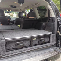 Tiroirs en acier de haute qualité pour voitures 4x4, universels, avec ailes latérales, pour SUV Prado LC120, luxe, glissières supérieures gauche, verrouillables, pour rangement sécurisé et intime