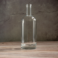 Personnalisé 50ml 100ml 200ml 375ml 500ml 700ml 750ml 1000ml Tequila Gin Whisky Whisky Liqueur Bouteille Vodka Bouteille En Verre avec Liège