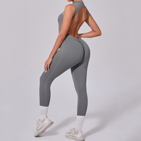 Combinaison de yoga sans manches et dos nu S-L pour femme, effet push-up, idéale pour le fitness et le sport (vente en gros)