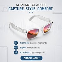 Lunettes Intelligentes ODM OEM avec Caméra IA, Étanchéité IP66, Batterie Longue Durée 290 mAh, Traduction en Temps Réel, Vidéo 1080P, Contrôle via Application Mobile
