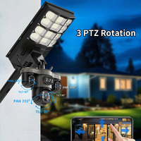 Customizable Outdoor Solar Security Camera Light Waterproof 12MP 4 Lens 360° Panoramic Surveillance for Farm Yard Factory Road