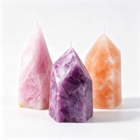 Bougies parfumées géométriques en forme de pilier, moulées à la main, multicolores, décoratives pour la maison, les mariages et les fêtes (vente en gros)